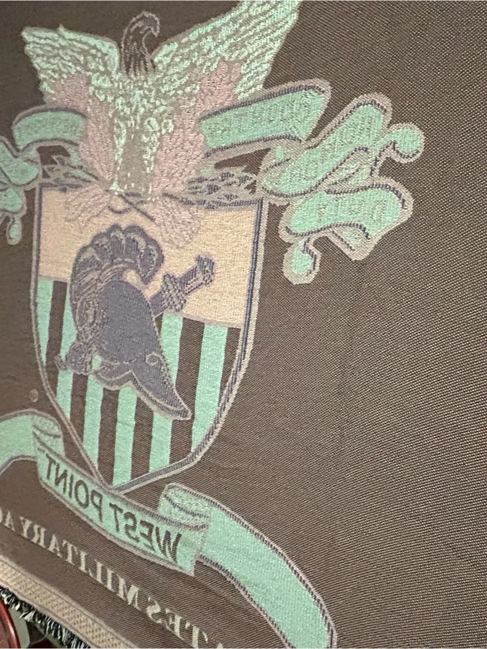 Vintage West Point Military Academy USMC Woven Throw Blanket 54x78 Army Cadet